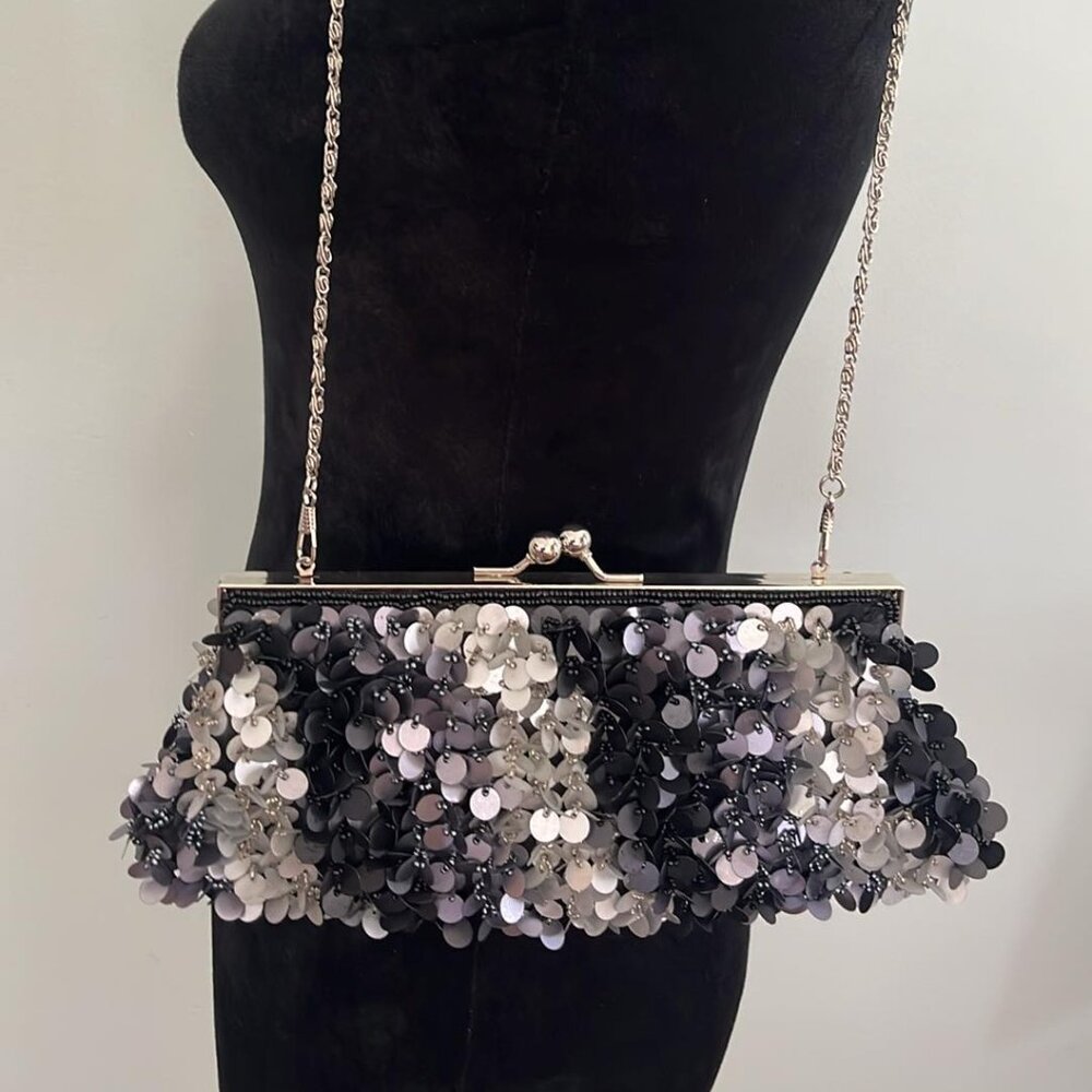 Vintage Sequin Evening Bag MCM MobWife ClubWear Celebration Formal Whimsygoth  *